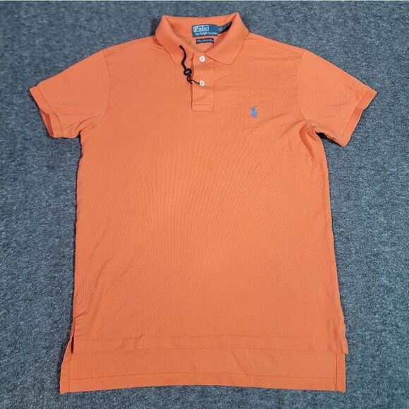 Polo Ralph Lauren Mens Golf Polo Shirt Size M Custom Fit Prima Stretch Orange - Picture 1 of 11